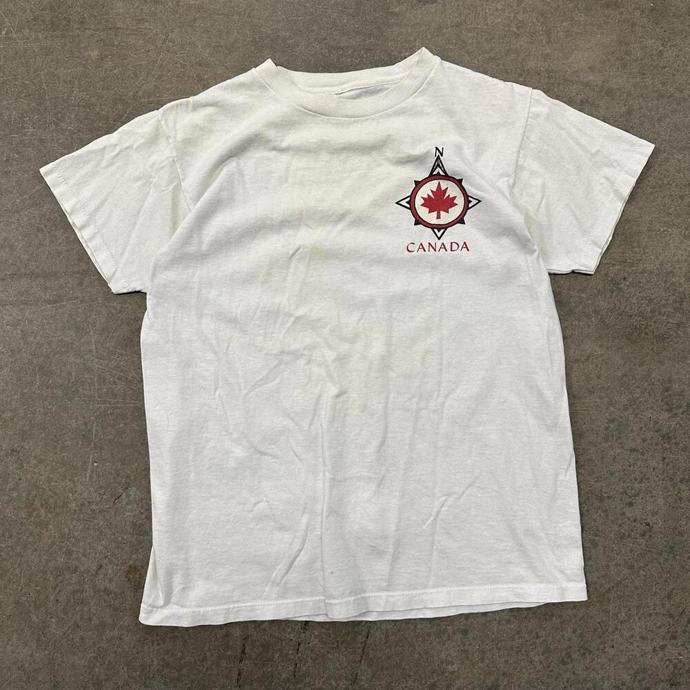 Vintage 90s Canda Spellout Double Sided Shirt Size Medium